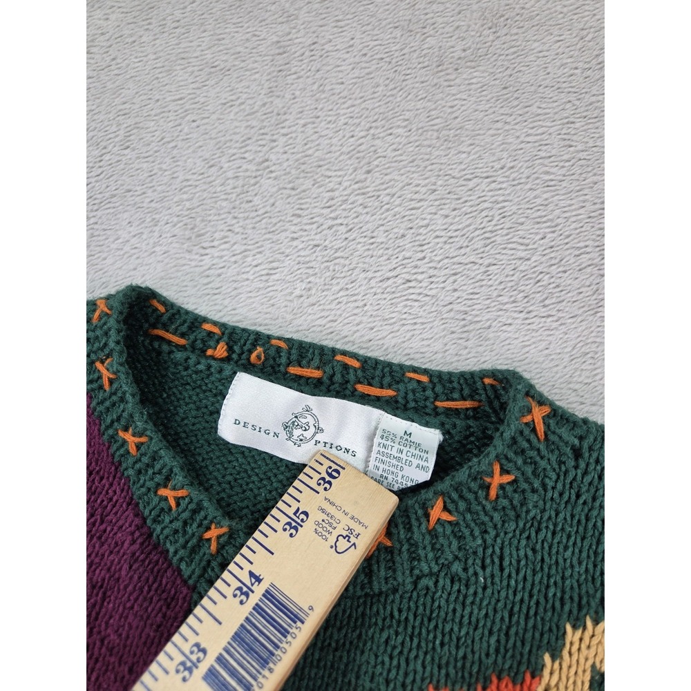 Vintage Thanksgiving Cardigan Sweater Autumn Fall Medium Oversized Turkey Leaves - Picture 4 of 8